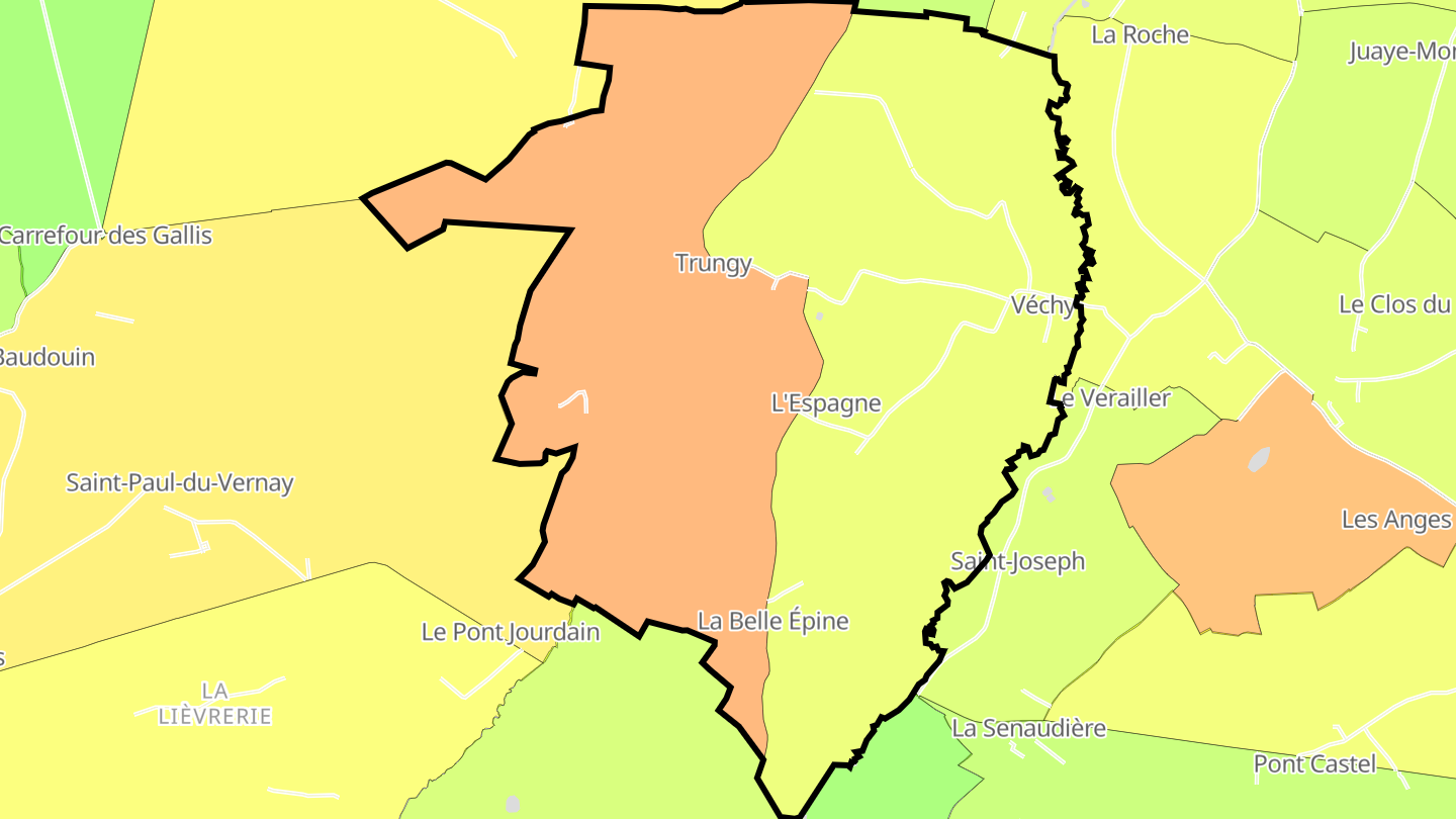 Carte des prix de l'immobilier Trungy
