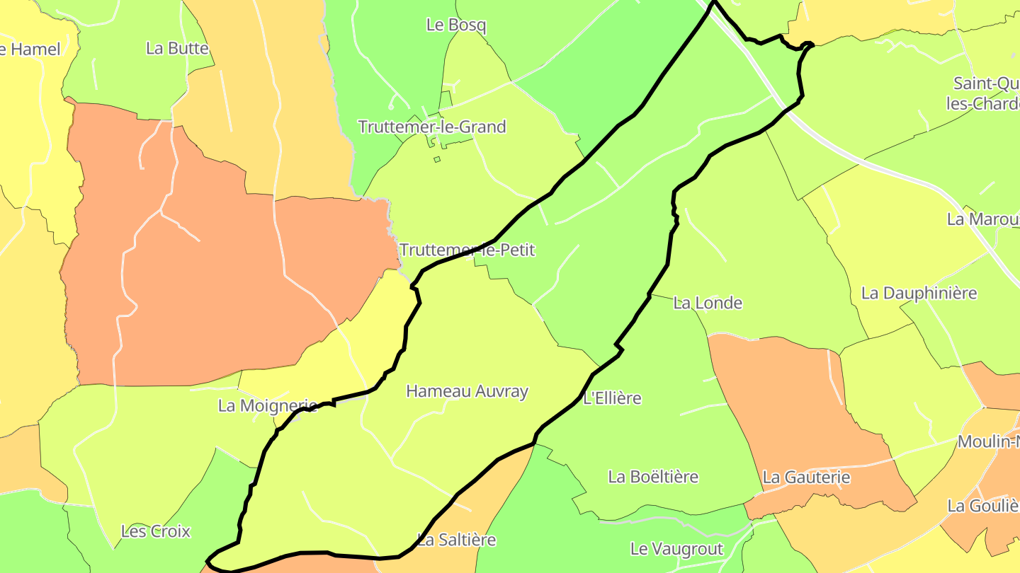 Carte des prix de l'immobilier Truttemer-le-Petit