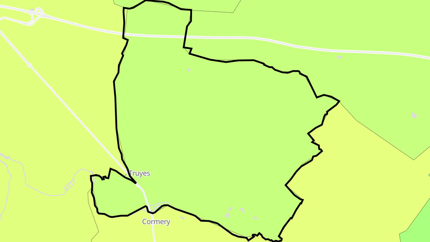 Carte des prix de l'immobilier Truyes