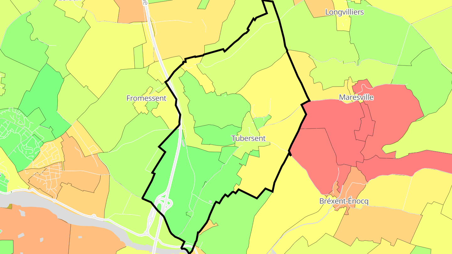 Carte des prix de l'immobilier Tubersent