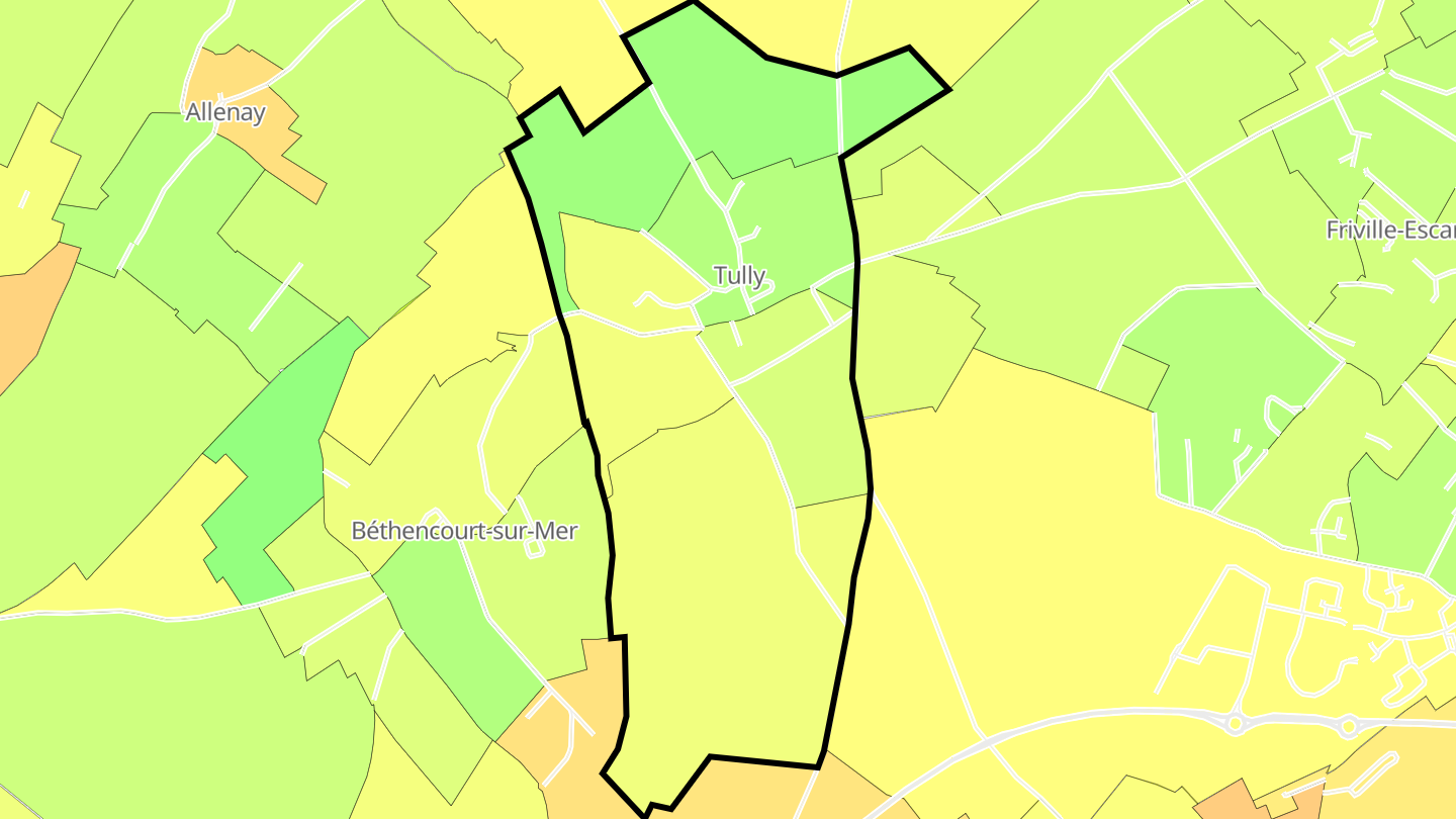 Carte des prix de l'immobilier Tully