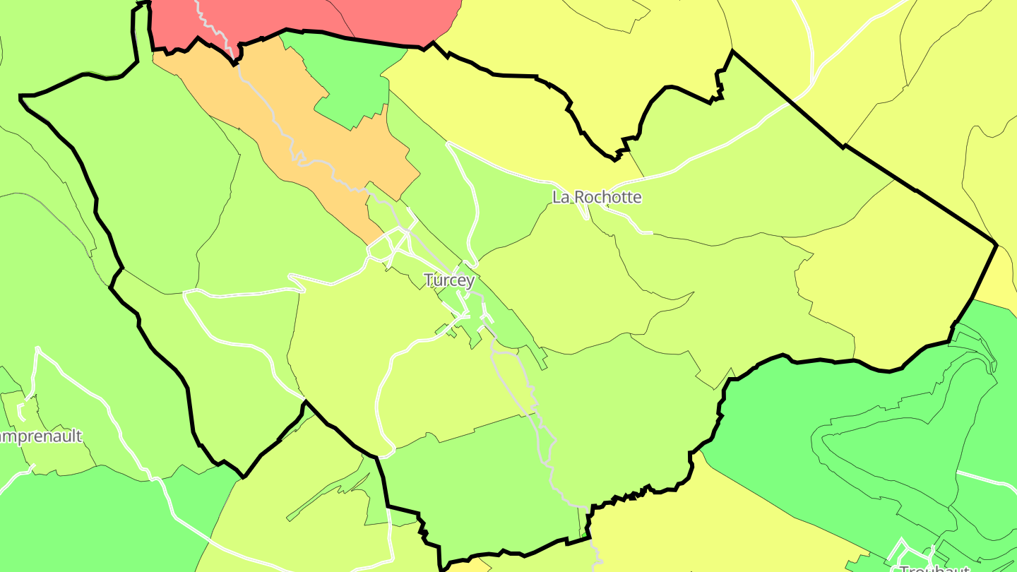 Carte des prix de l'immobilier Turcey