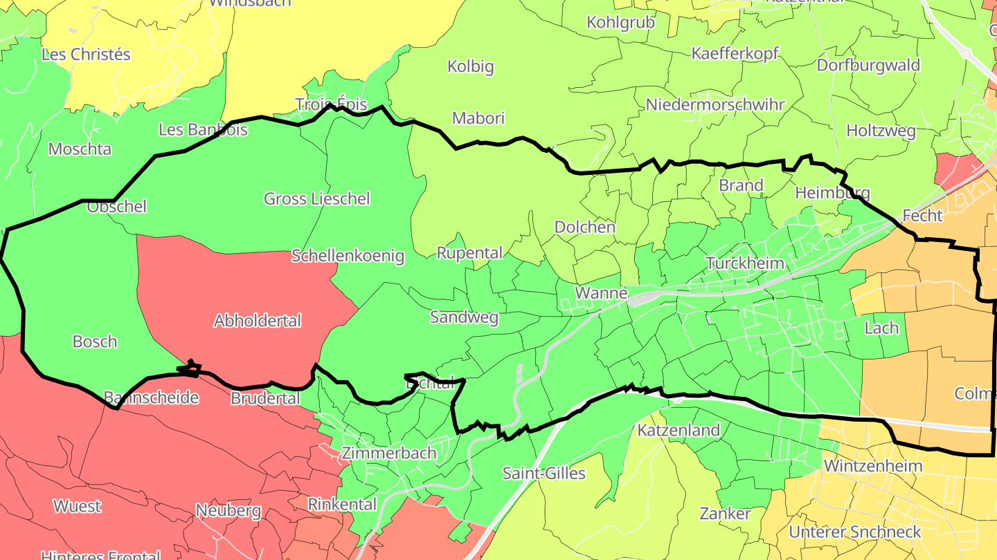Carte des prix de l'immobilier Turckheim