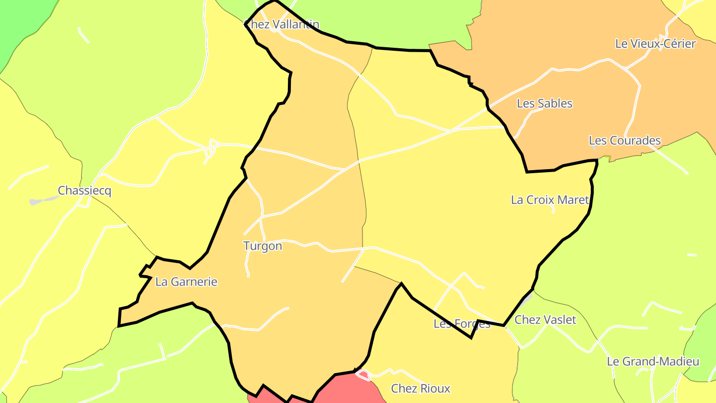 Carte des prix de l'immobilier Turgon