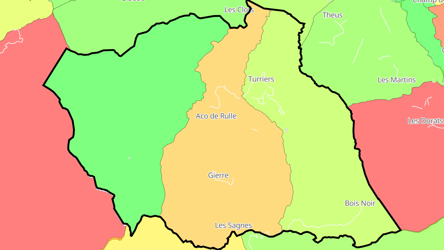 Carte des prix de l'immobilier Turriers