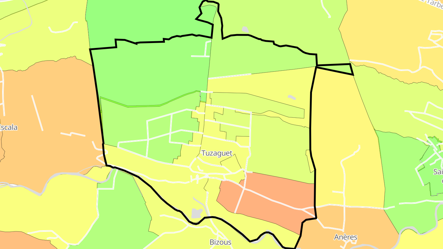Carte des prix de l'immobilier Tuzaguet
