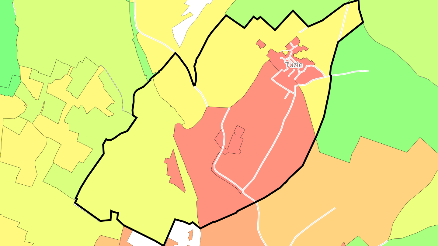 Carte des prix de l'immobilier Tuzie