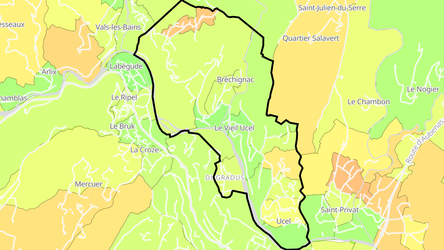 Carte des prix de l'immobilier Ucel