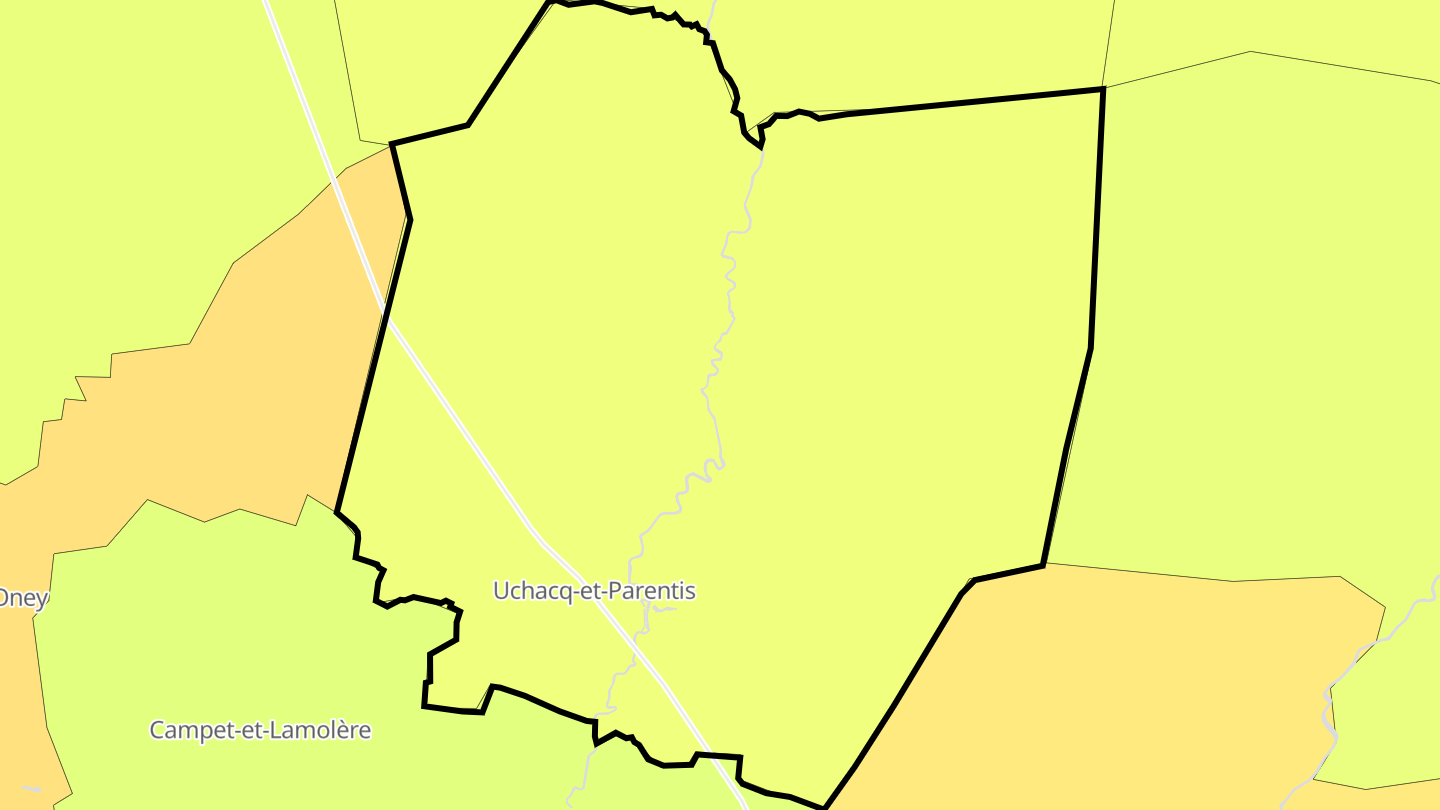 Carte des prix de l'immobilier Uchacq-et-Parentis
