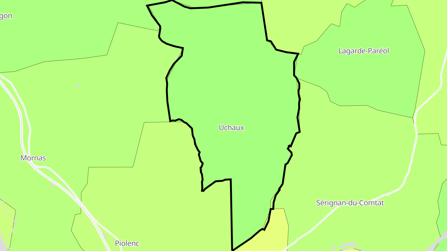 Carte des prix de l'immobilier Uchaux