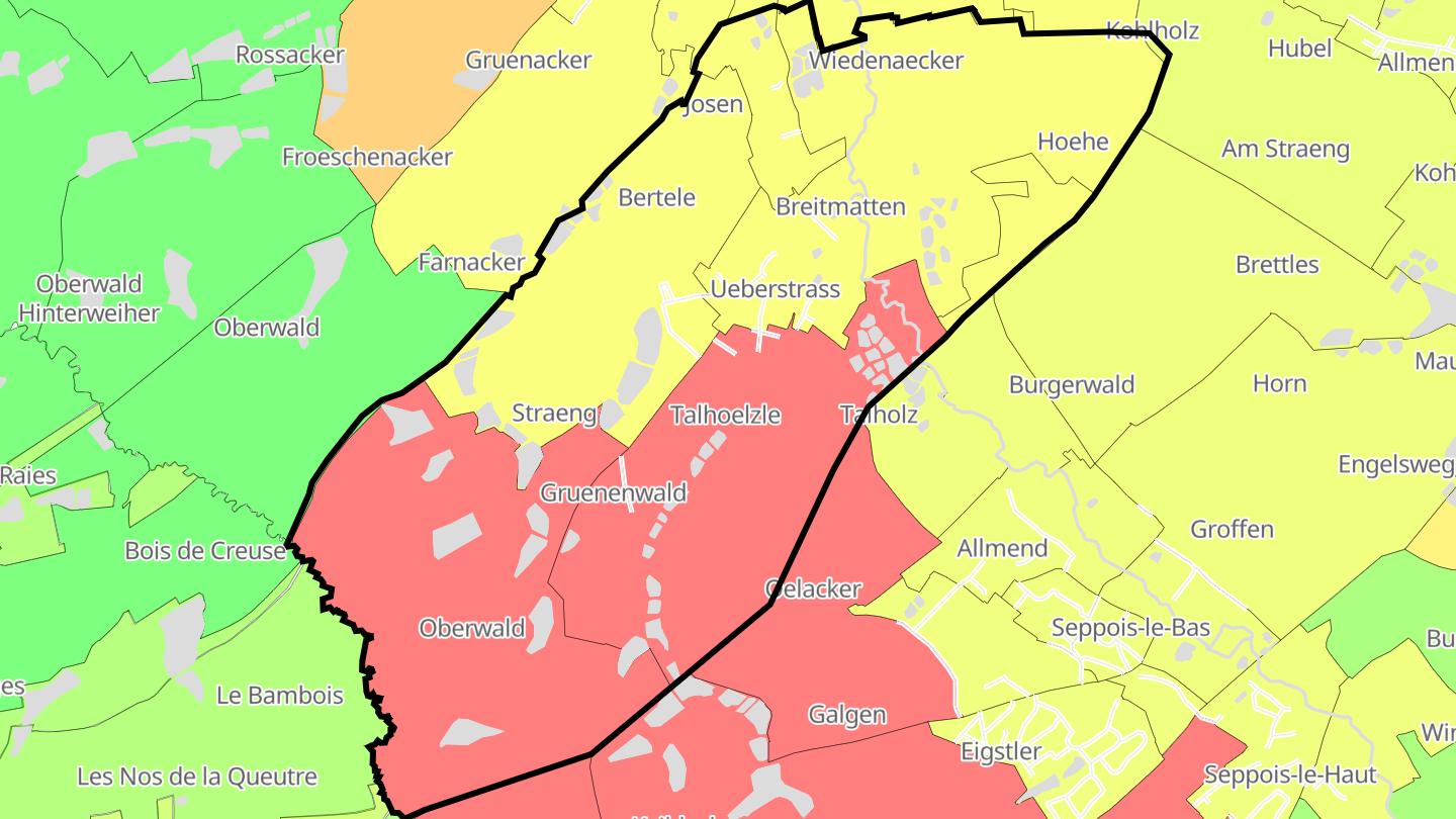 Carte des prix de l'immobilier Ueberstrass