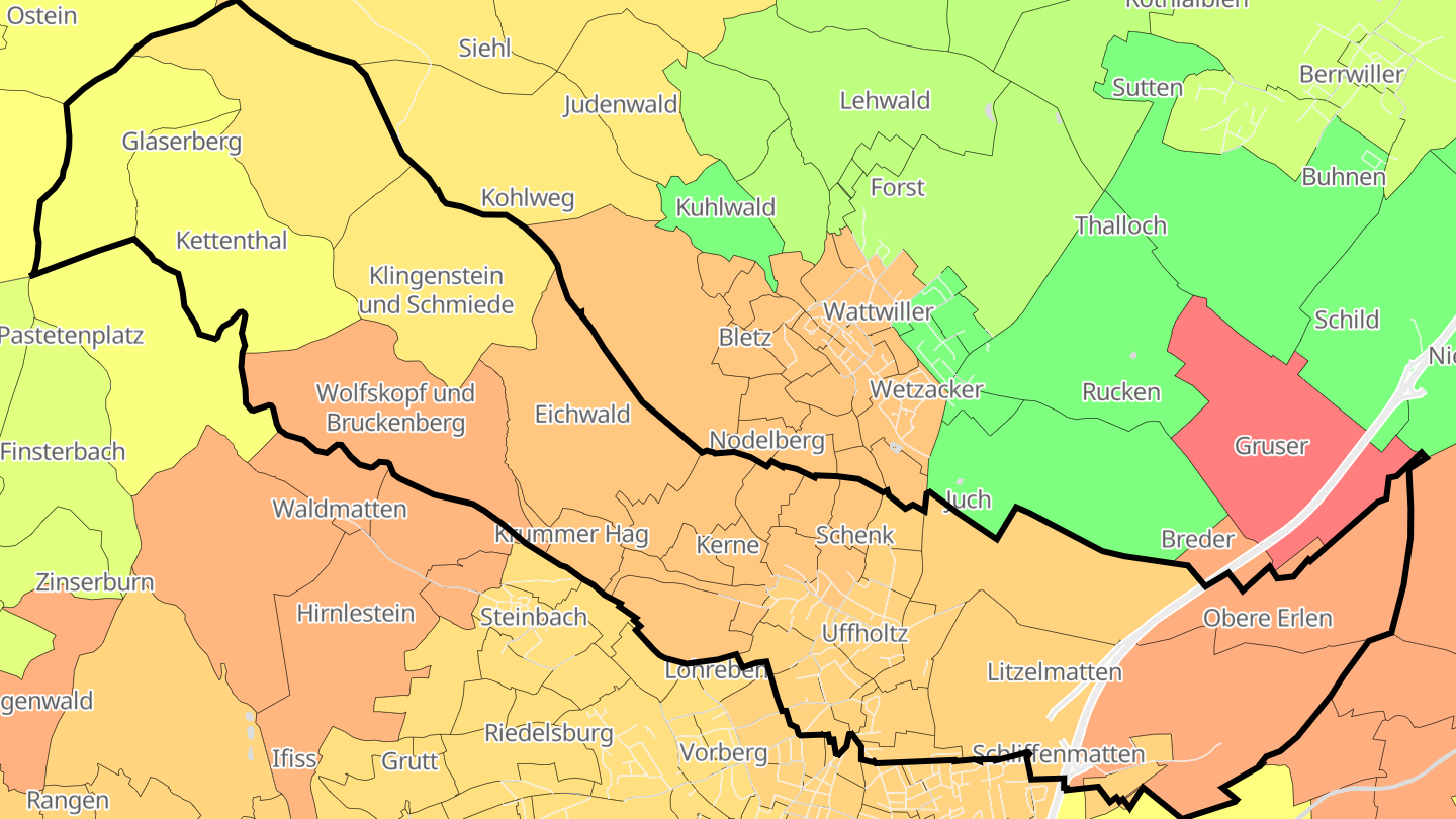 Carte des prix de l'immobilier Uffholtz