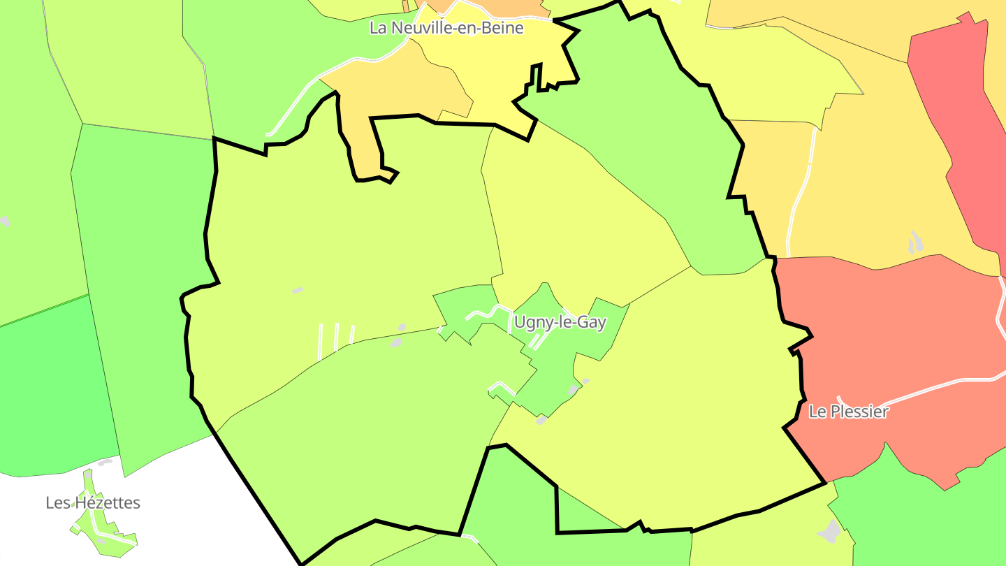 Carte des prix de l'immobilier Ugny-le-Gay