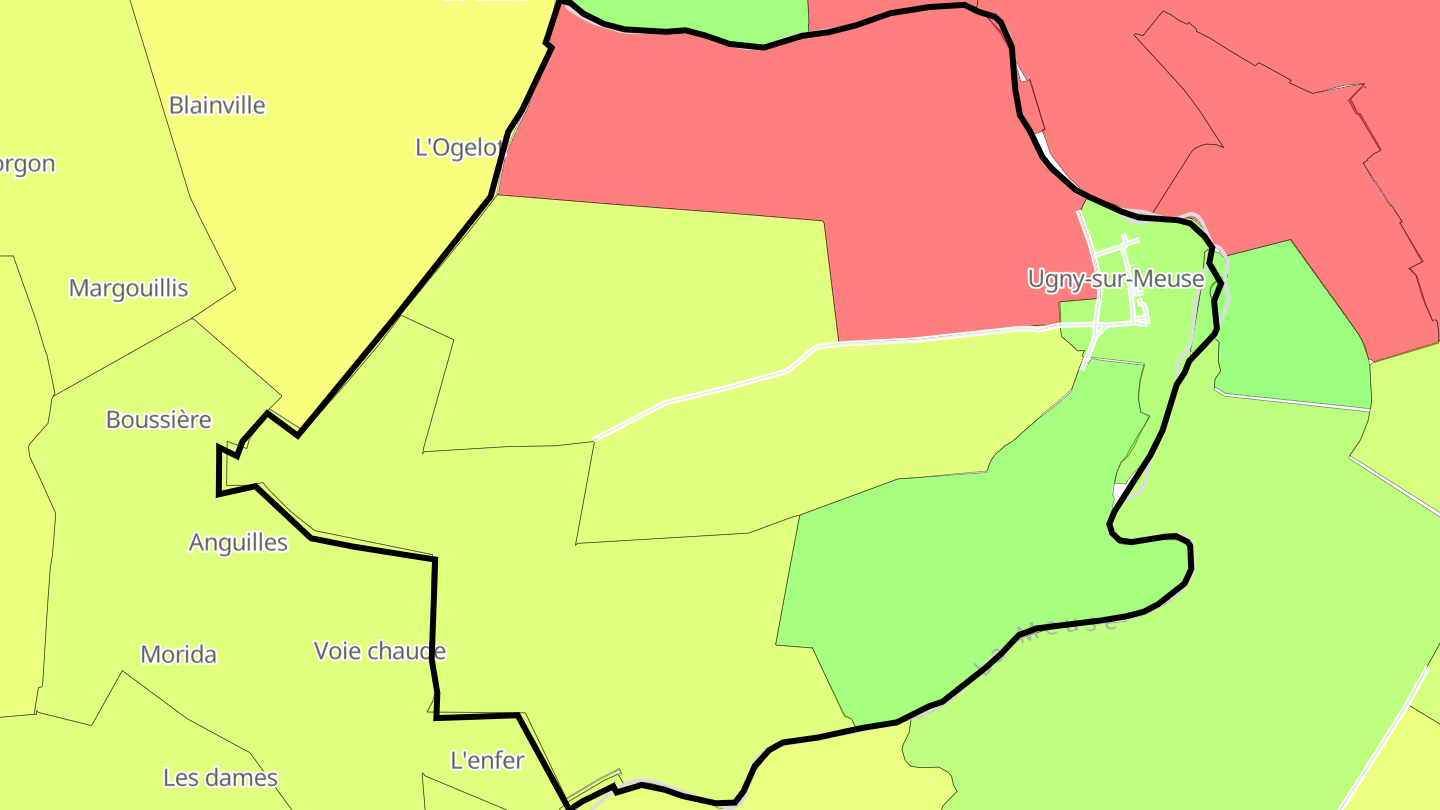Carte des prix de l'immobilier Ugny-sur-Meuse