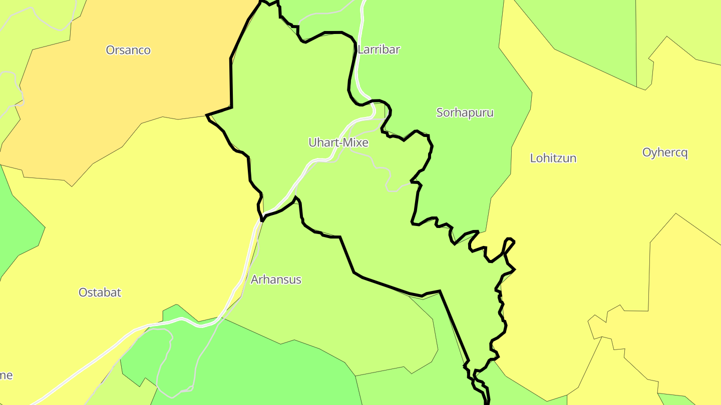 Carte des prix de l'immobilier Uhart-Mixe