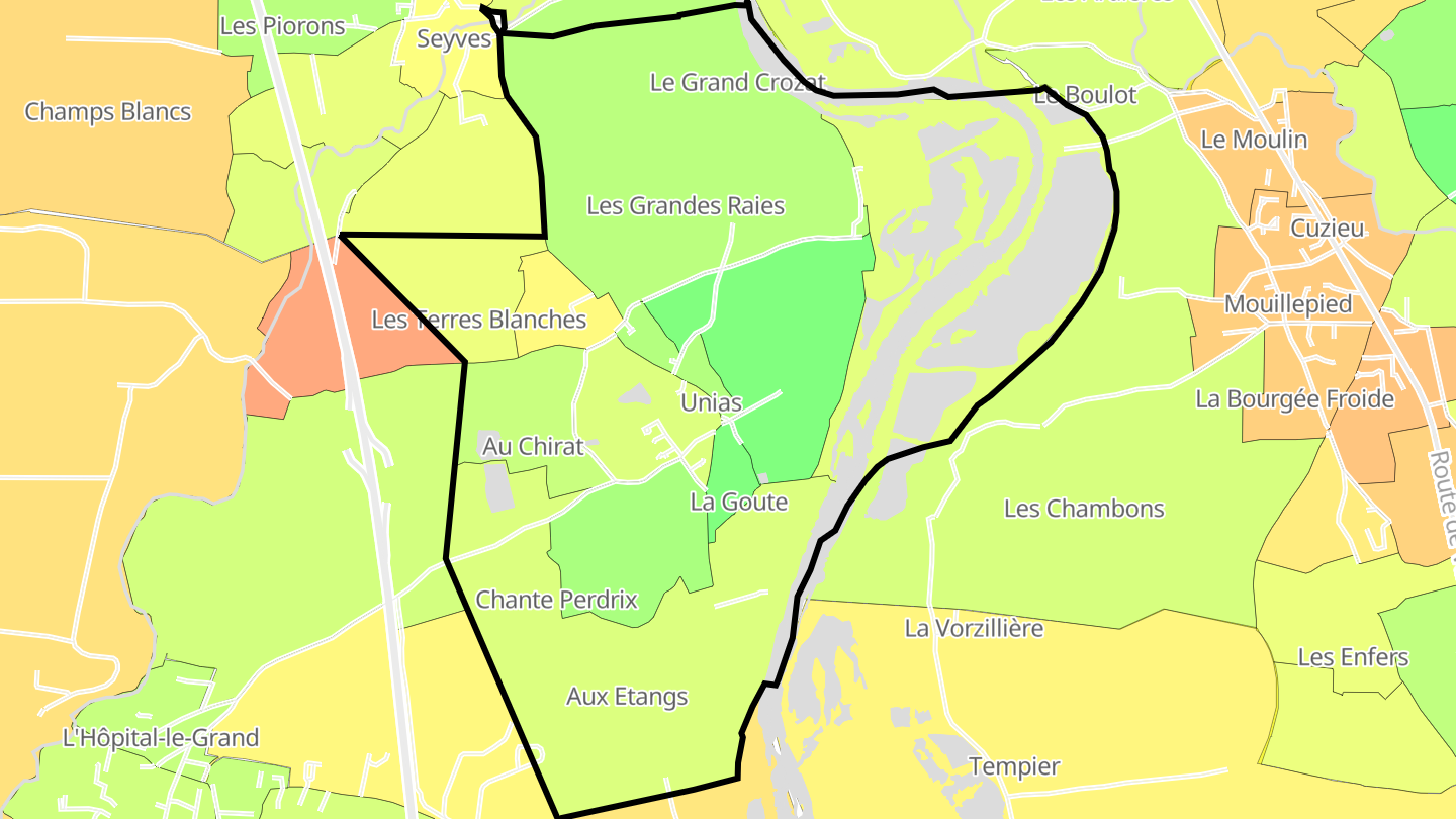 Carte des prix de l'immobilier Unias