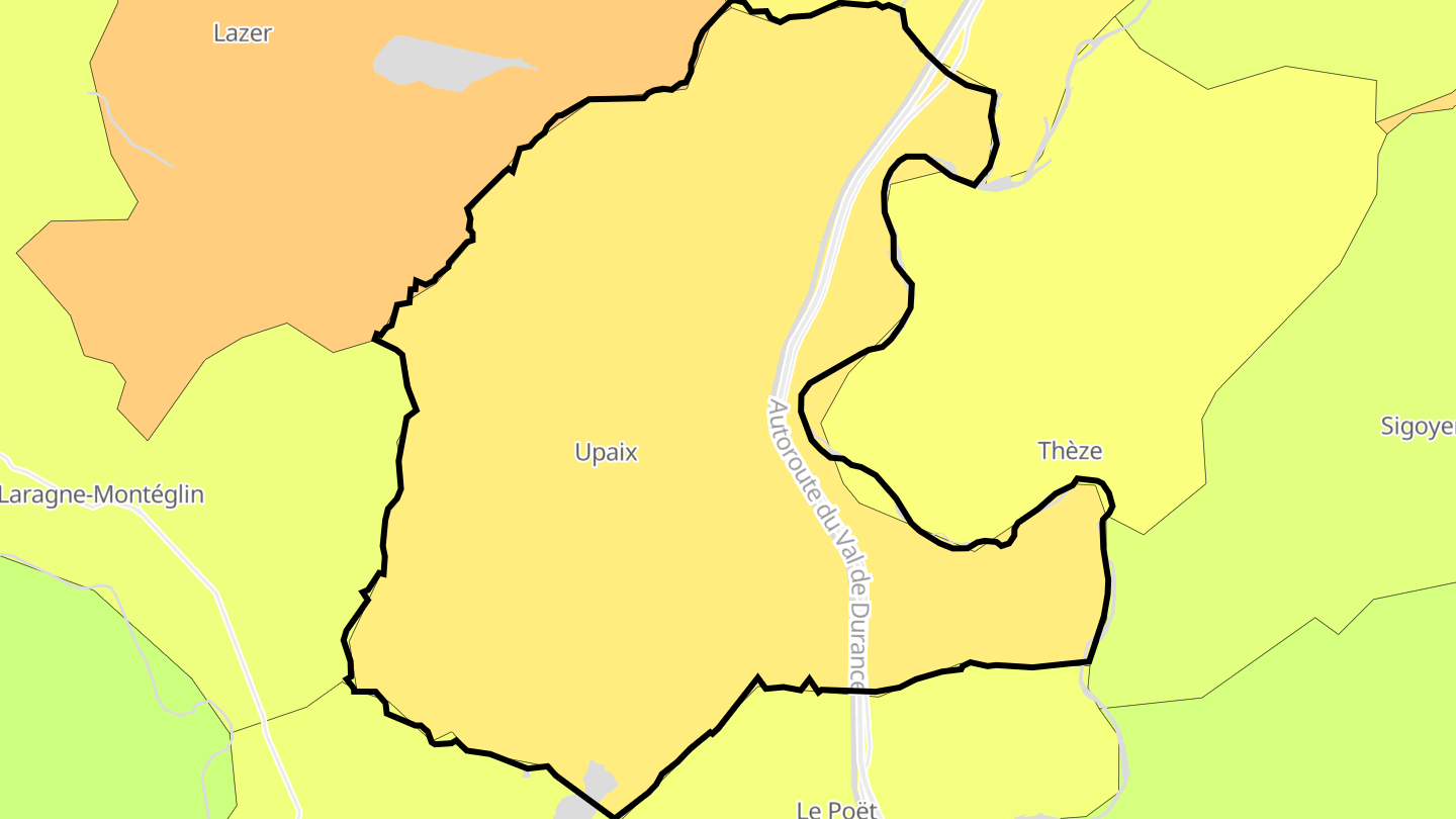 Carte des prix de l'immobilier Upaix