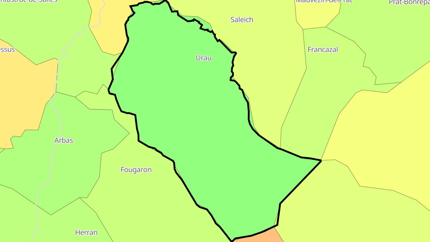 Carte des prix de l'immobilier Urau