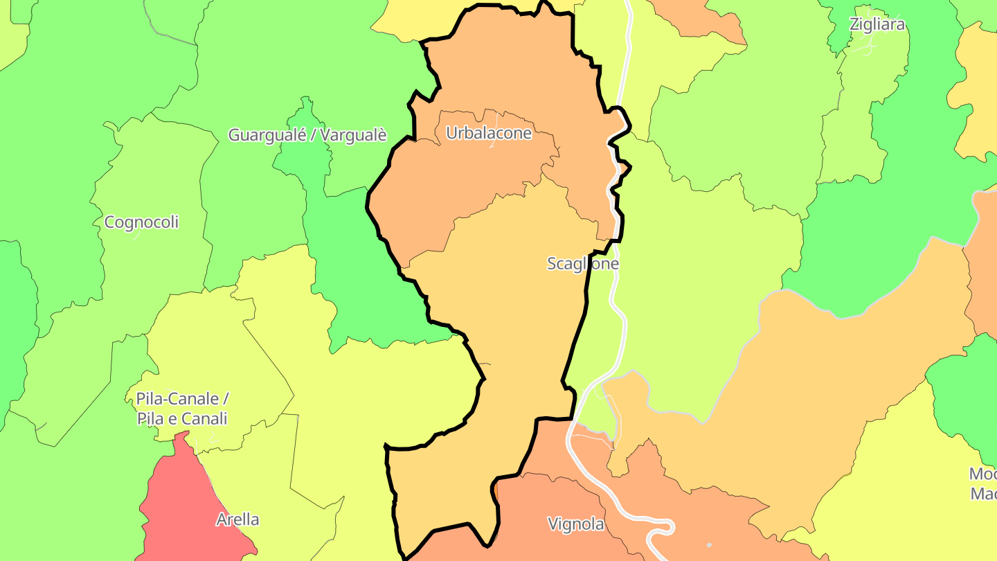 Carte des prix de l'immobilier Urbalacone