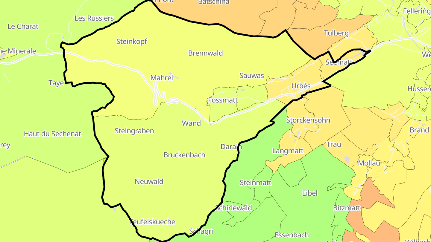 Carte des prix de l'immobilier Urbès