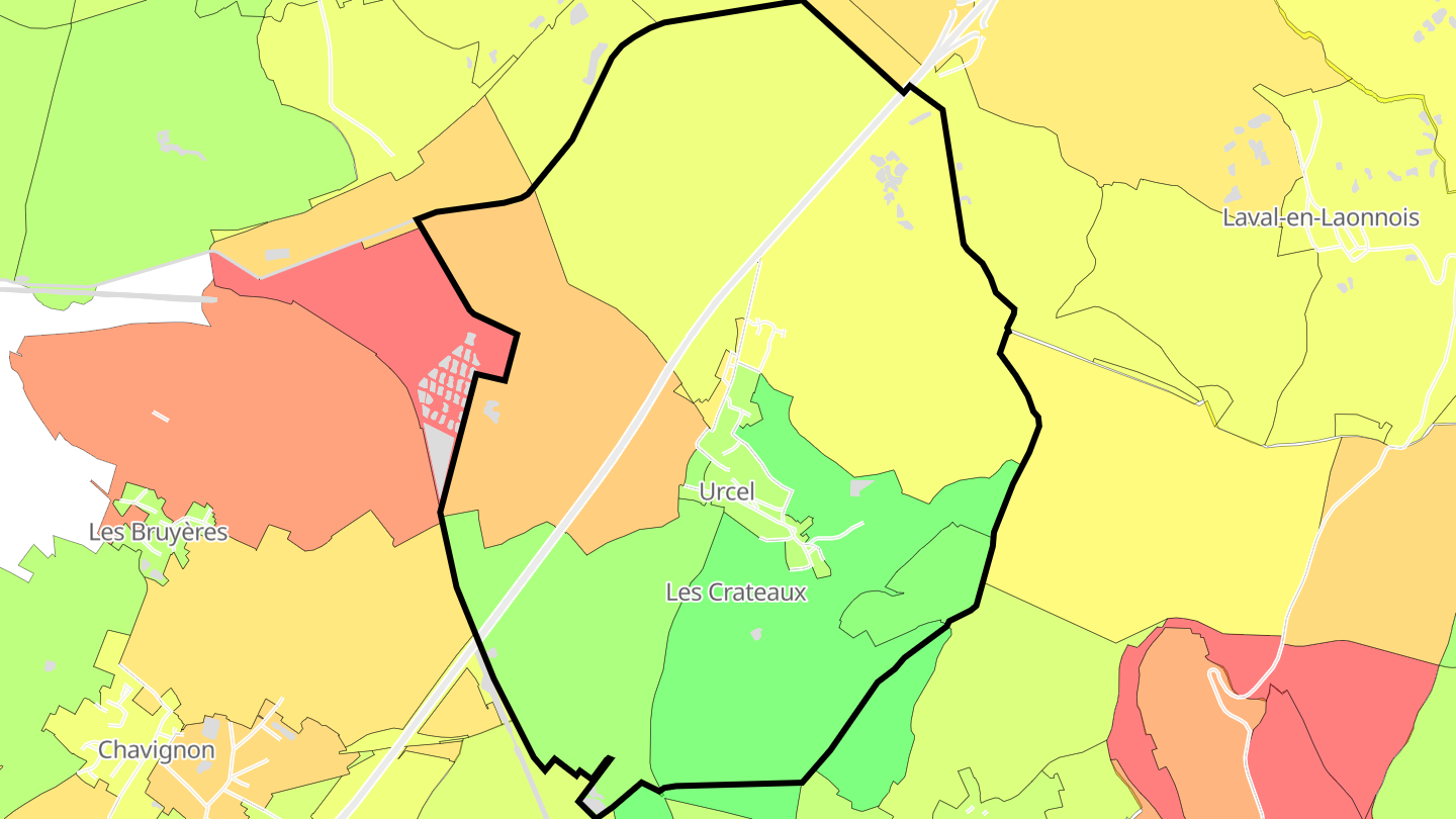 Carte des prix de l'immobilier Urcel