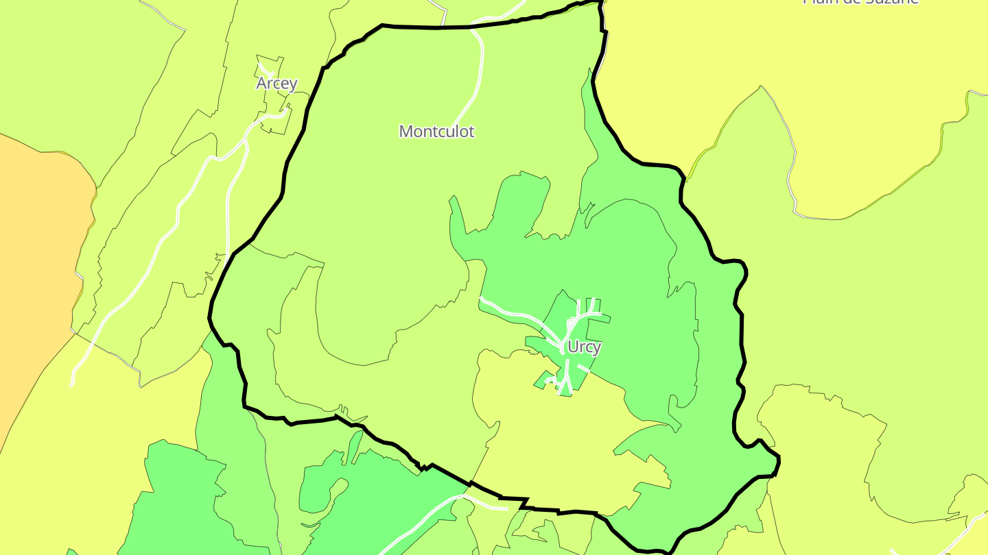 Carte des prix de l'immobilier Urcy