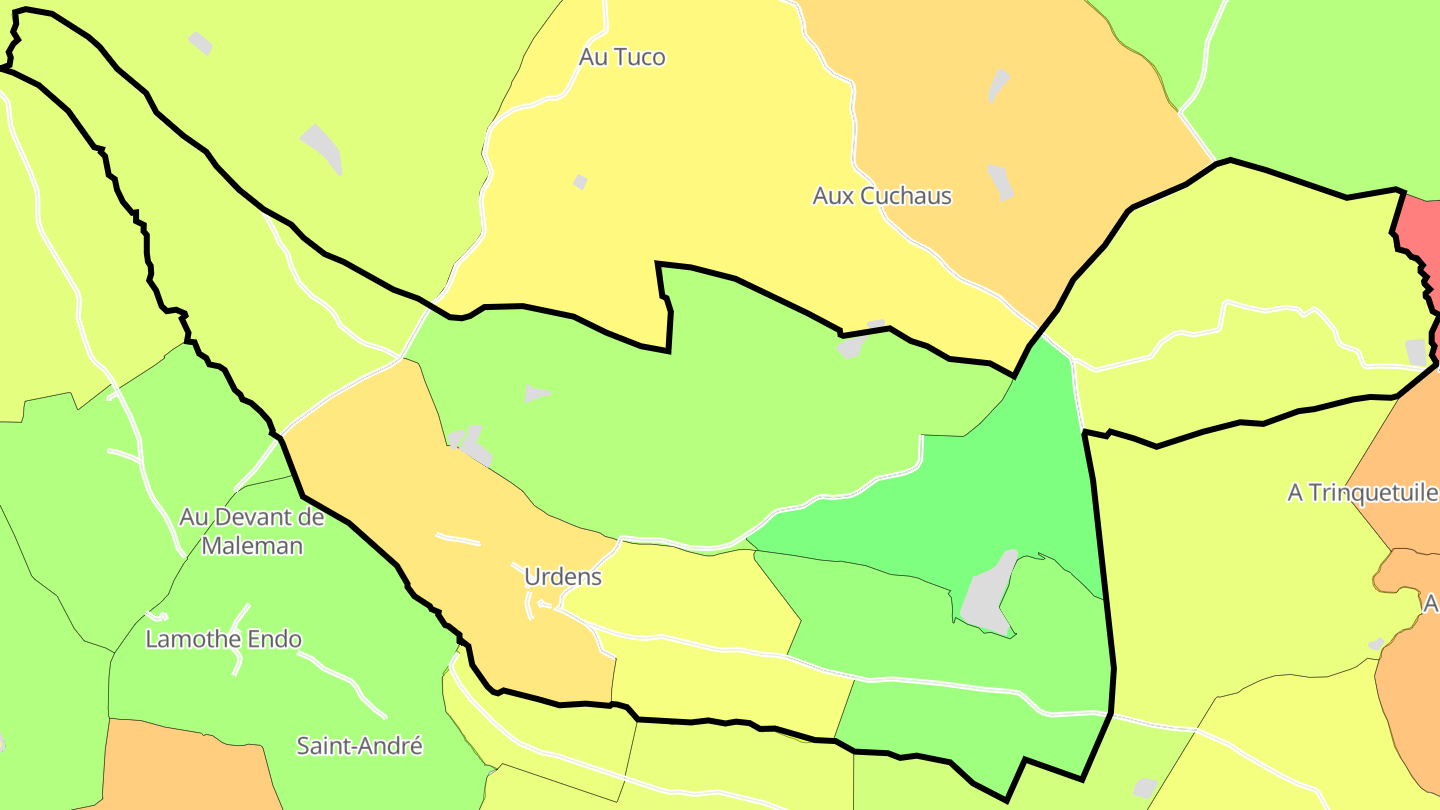 Carte des prix de l'immobilier Urdens
