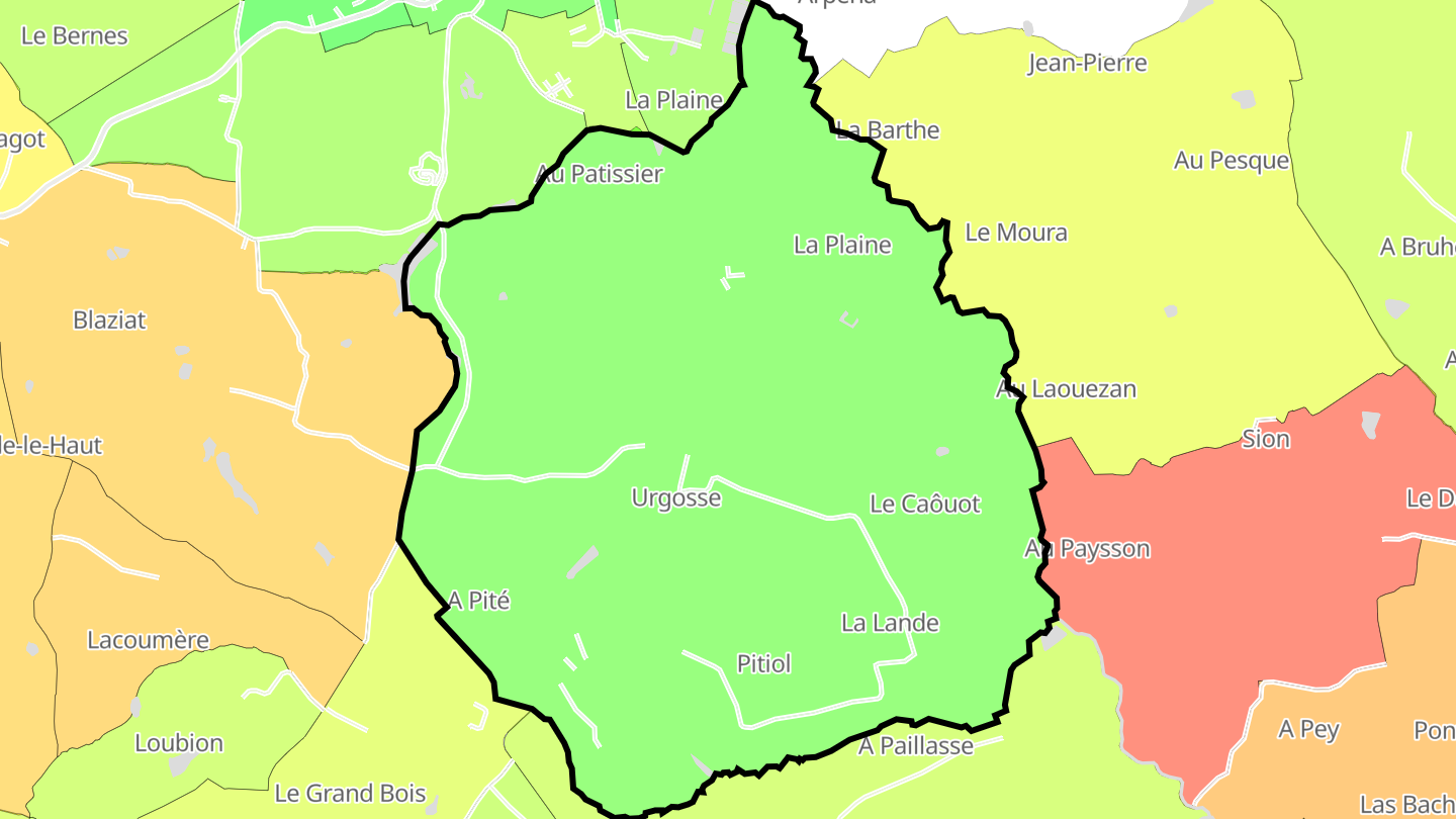 Carte des prix de l'immobilier Urgosse