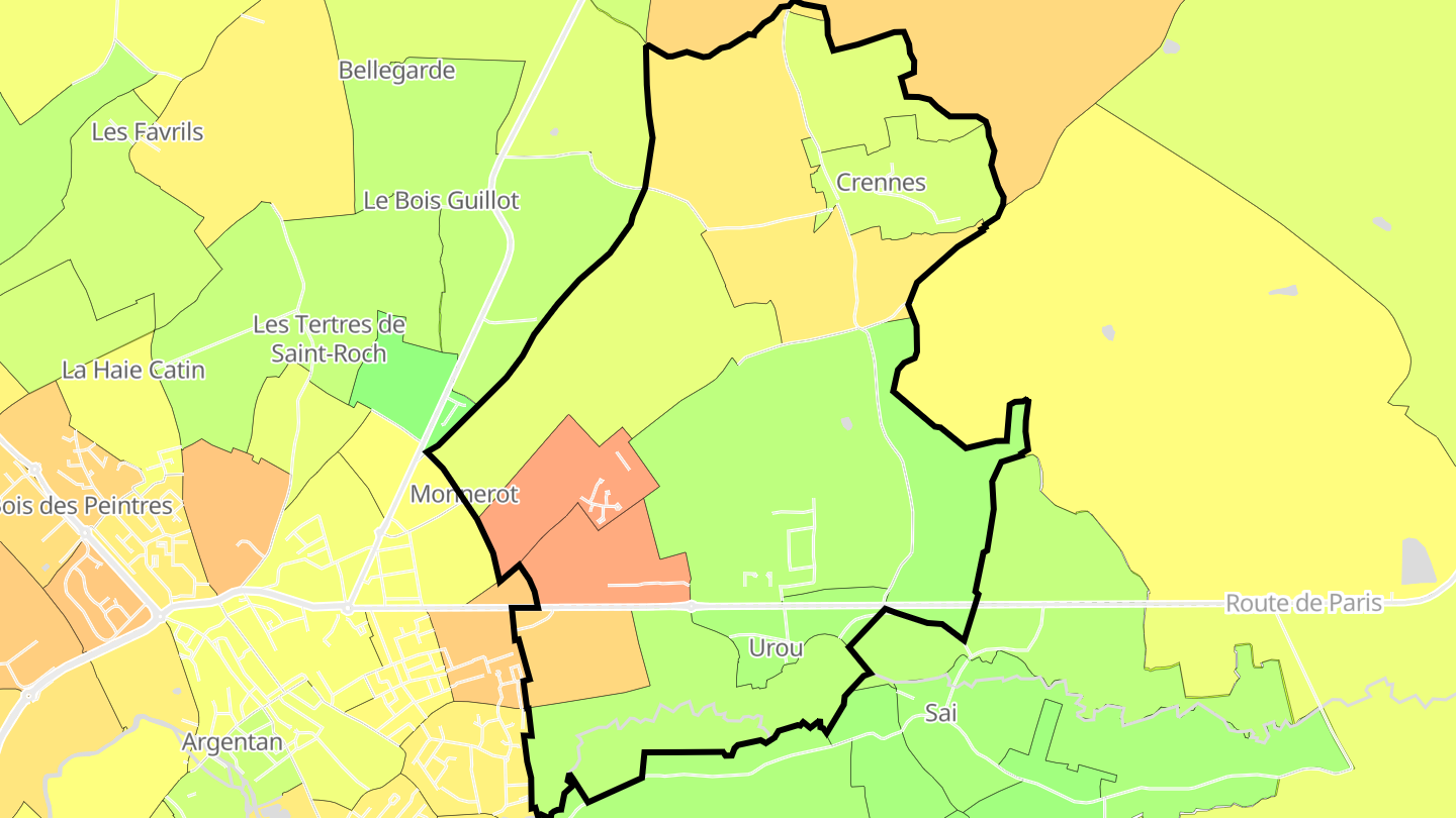 Carte des prix de l'immobilier Urou-et-Crennes