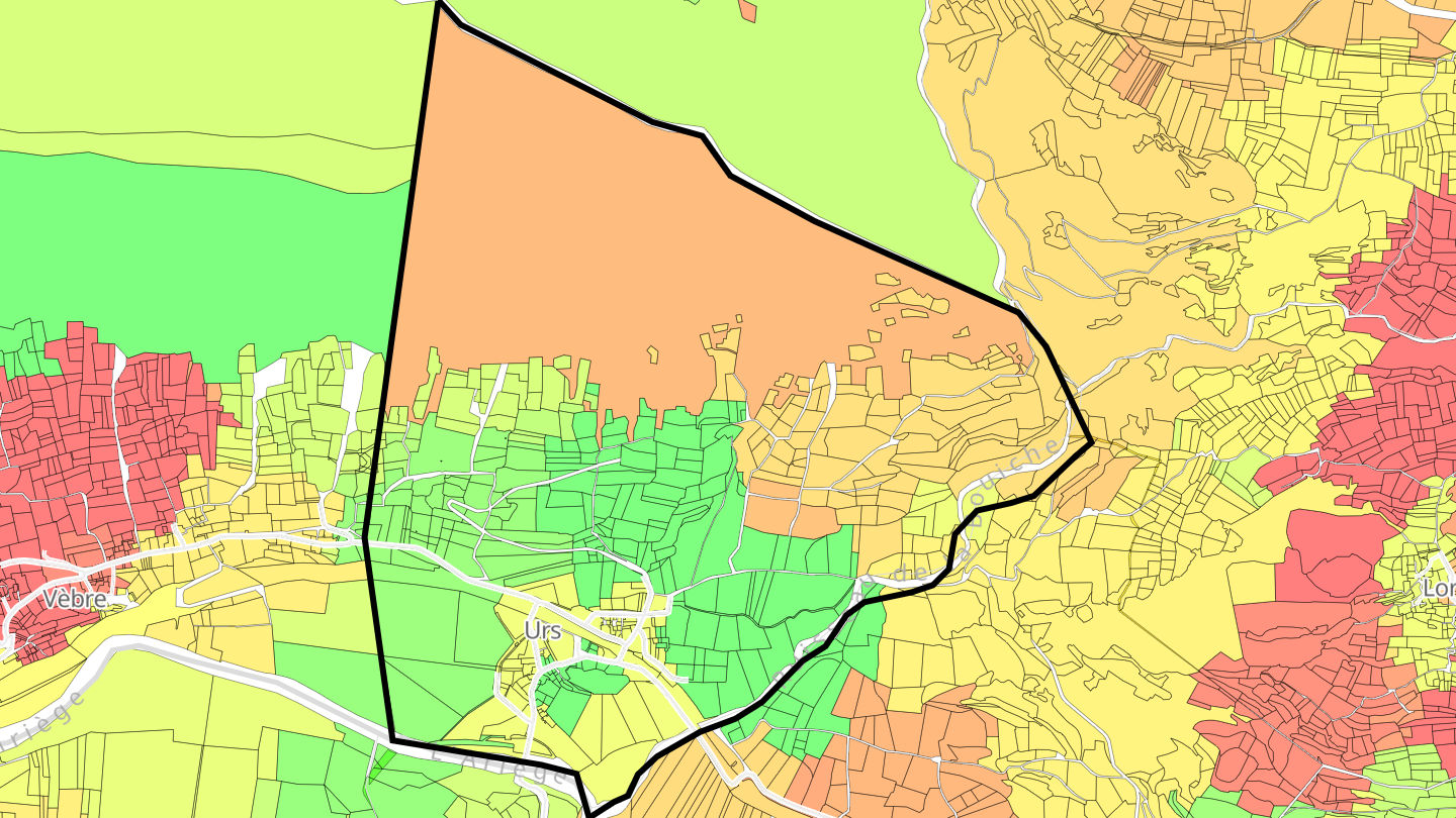 Carte des prix de l'immobilier Urs