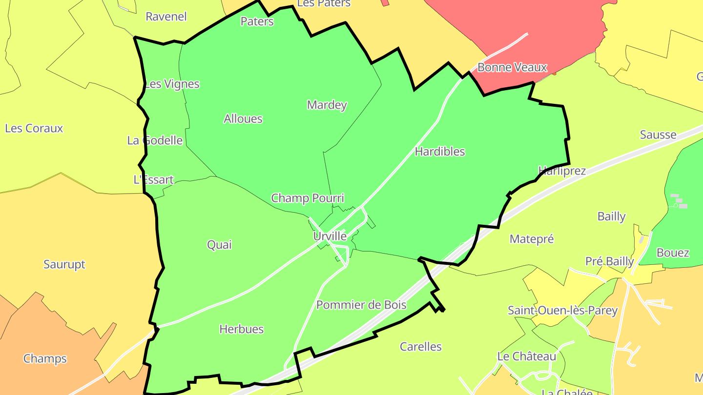 Carte des prix de l'immobilier Urville