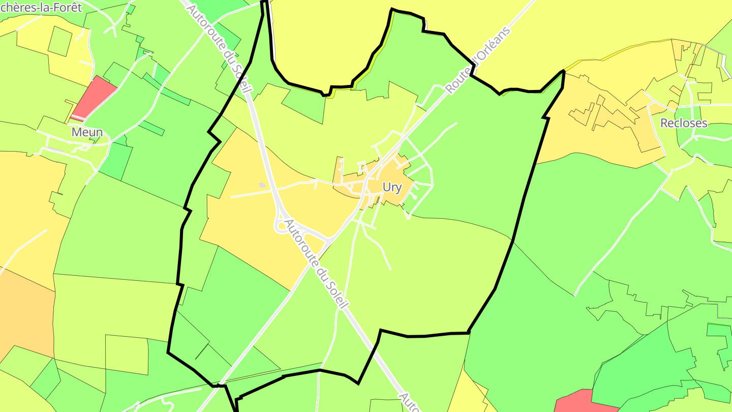 Carte des prix de l'immobilier Ury