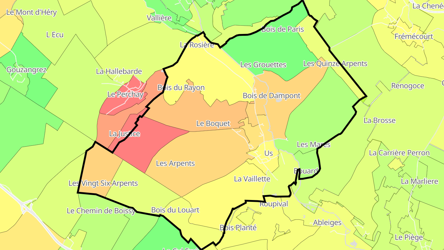Carte des prix de l'immobilier Us