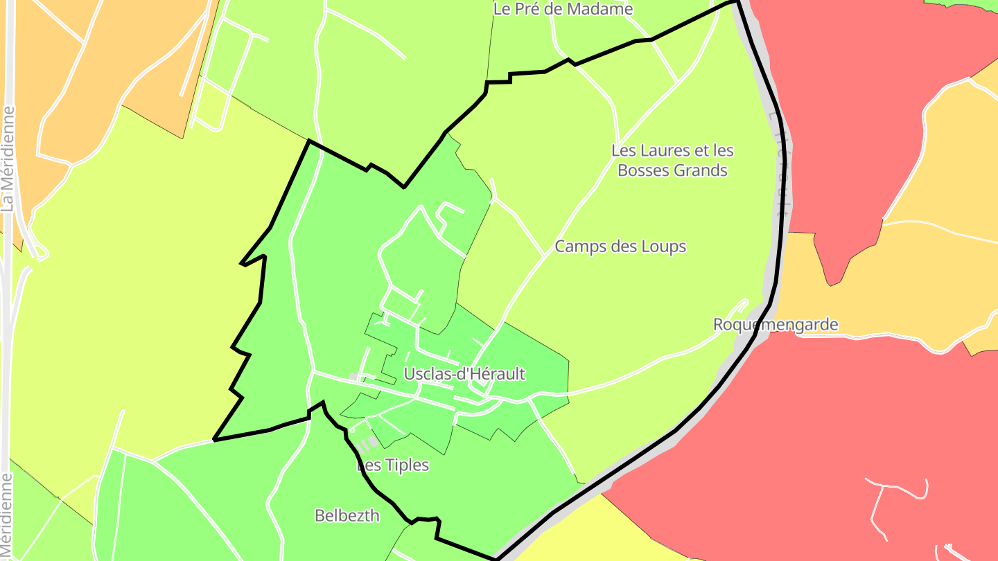 Carte des prix de l'immobilier Usclas-d'Hérault