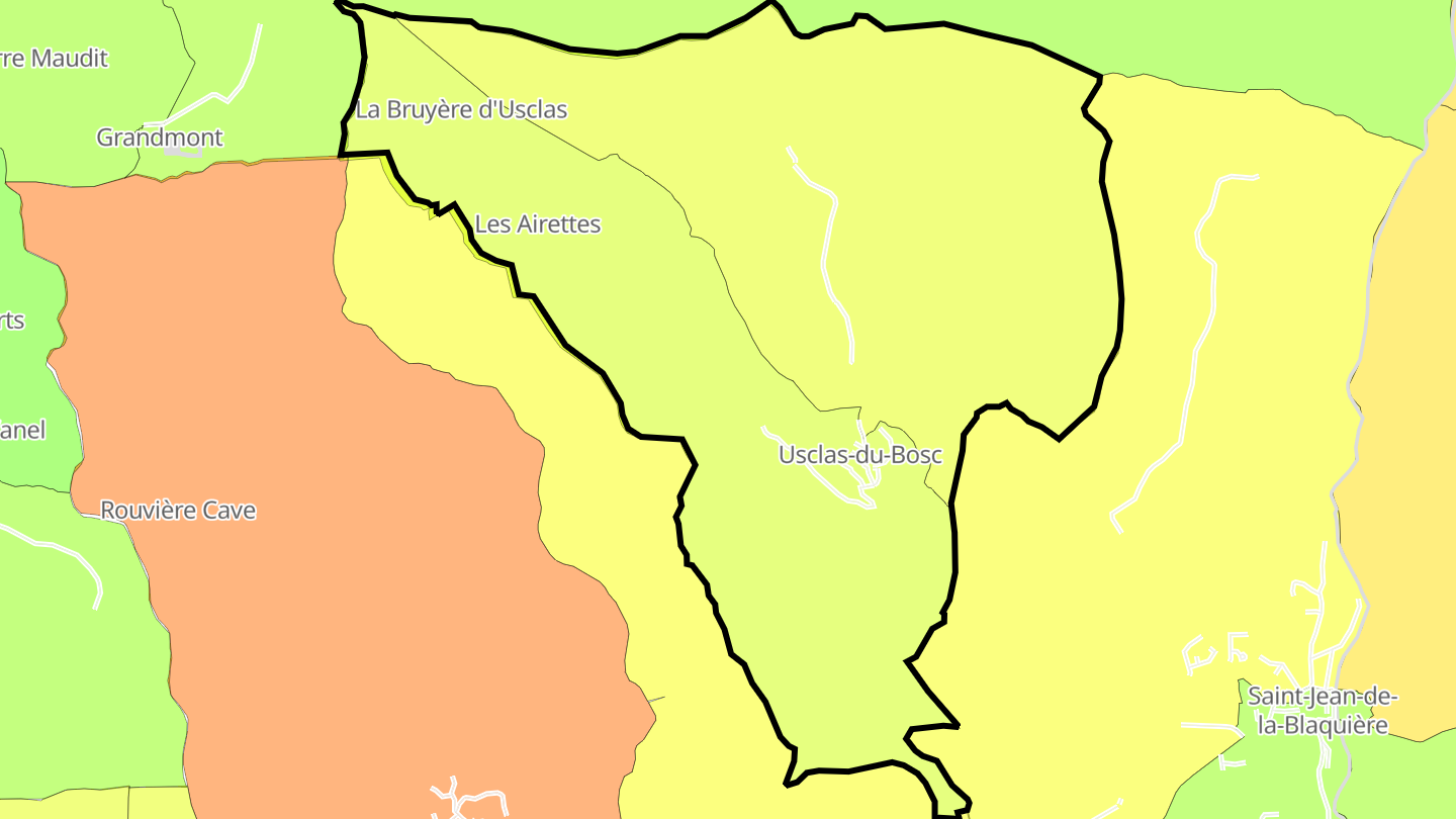 Carte des prix de l'immobilier Usclas-du-Bosc