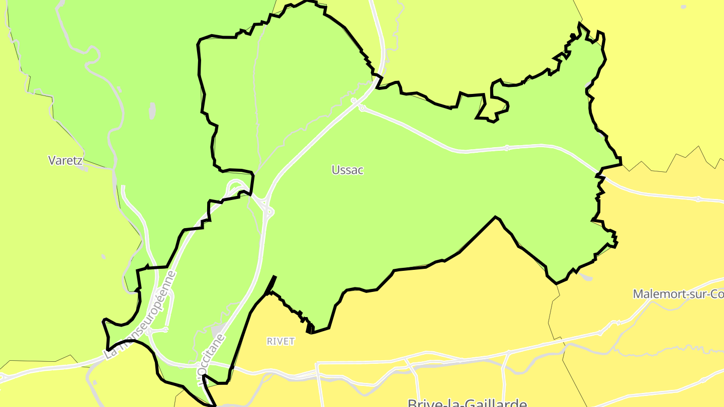 Carte des prix de l'immobilier Ussac