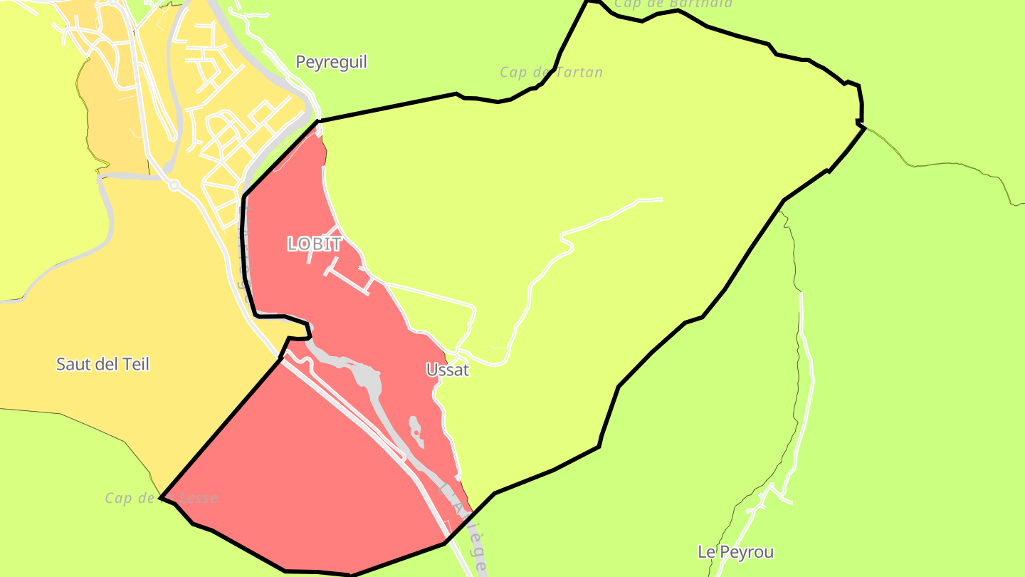 Carte des prix de l'immobilier Ussat