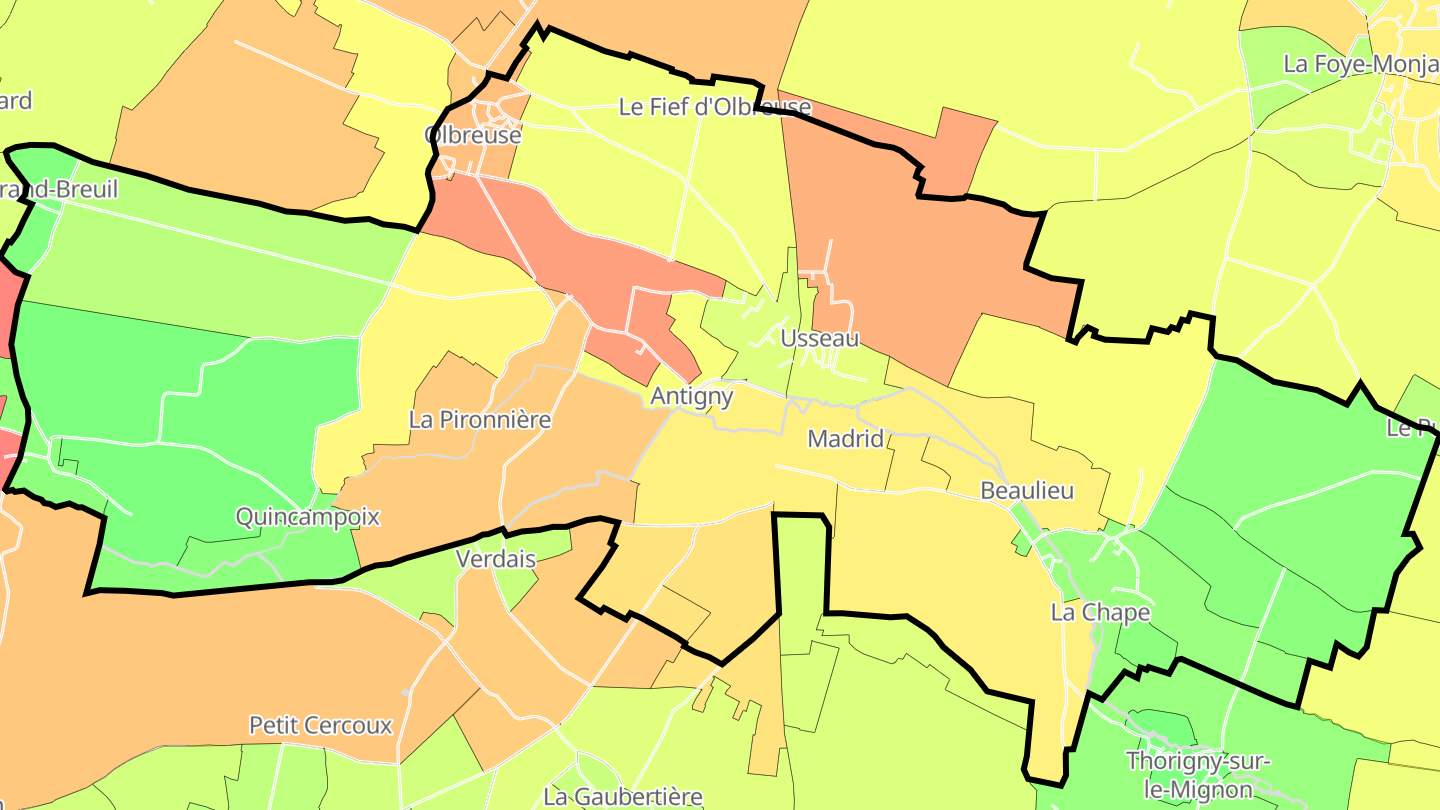 Carte des prix de l'immobilier Usseau