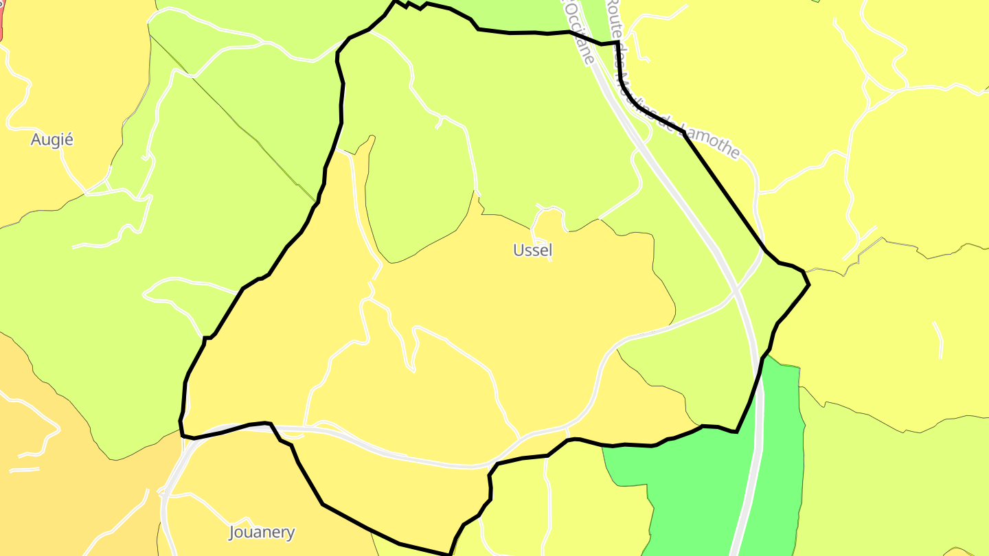 Carte des prix de l'immobilier Ussel