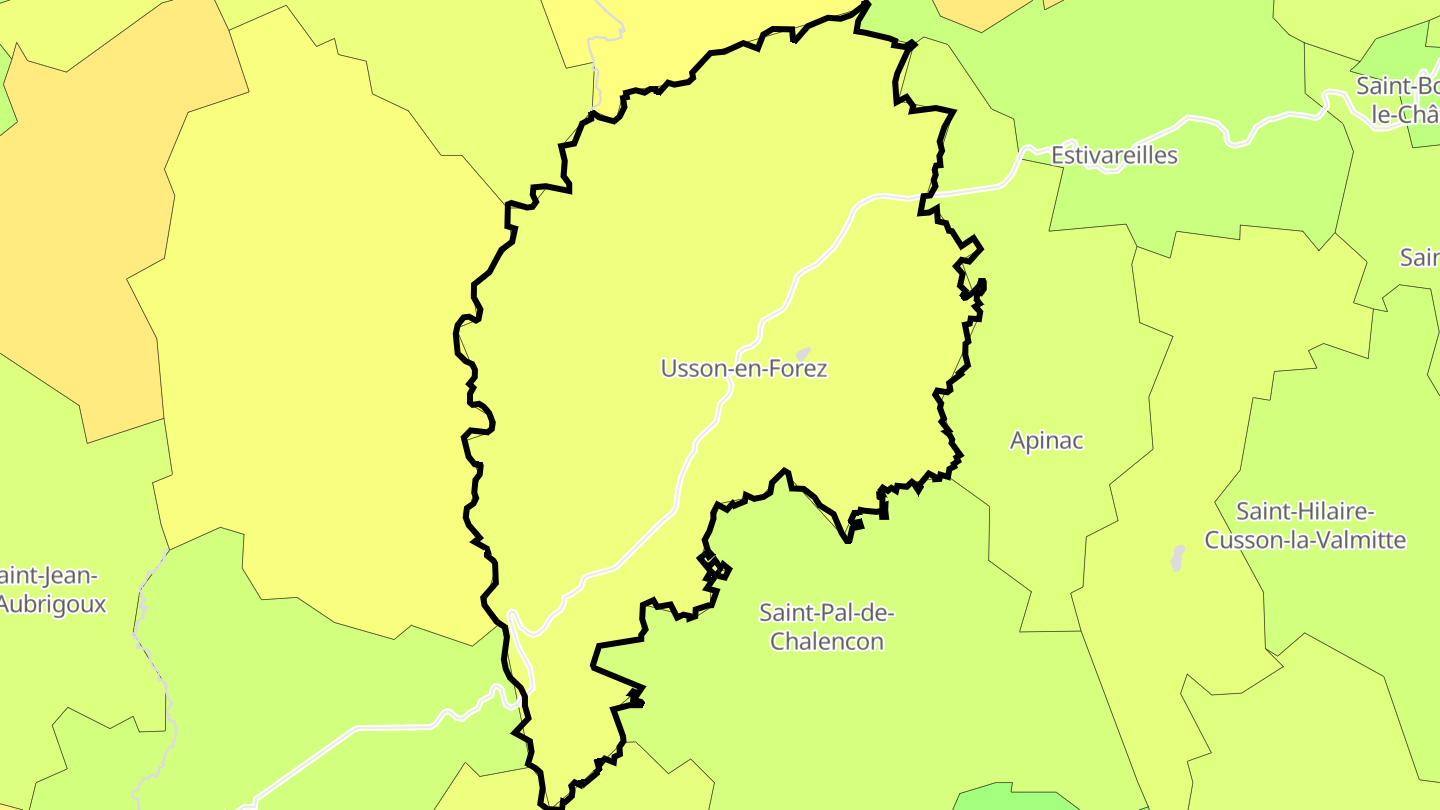 Carte des prix de l'immobilier Usson-en-Forez