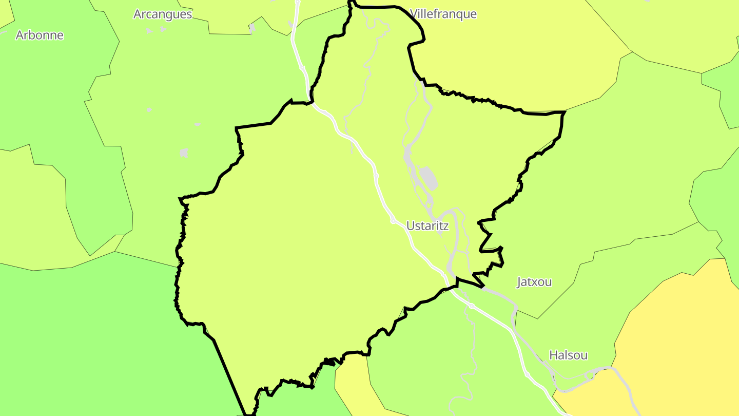 Carte des prix de l'immobilier Ustaritz