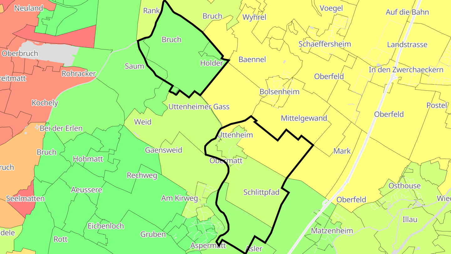 Carte des prix de l'immobilier Uttenheim