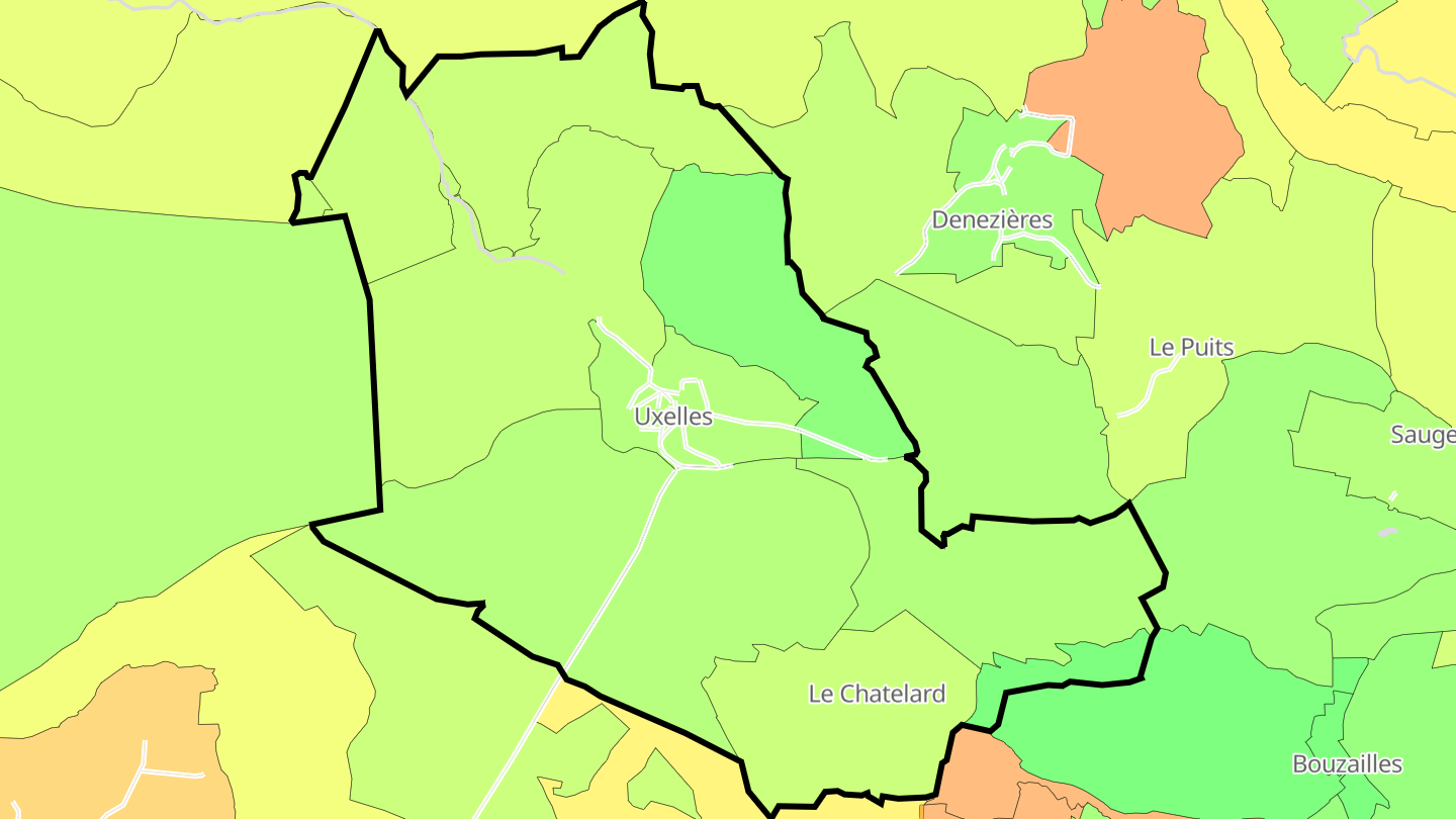 Carte des prix de l'immobilier Uxelles