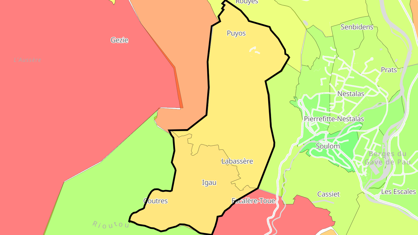 Carte des prix de l'immobilier Uz
