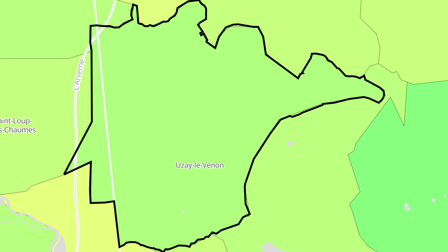 Carte des prix de l'immobilier Uzay-le-Venon