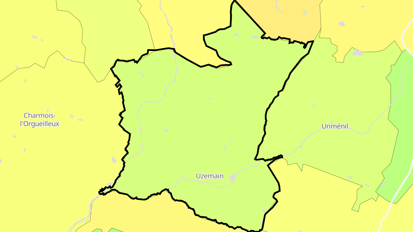 Carte des prix de l'immobilier Uzemain