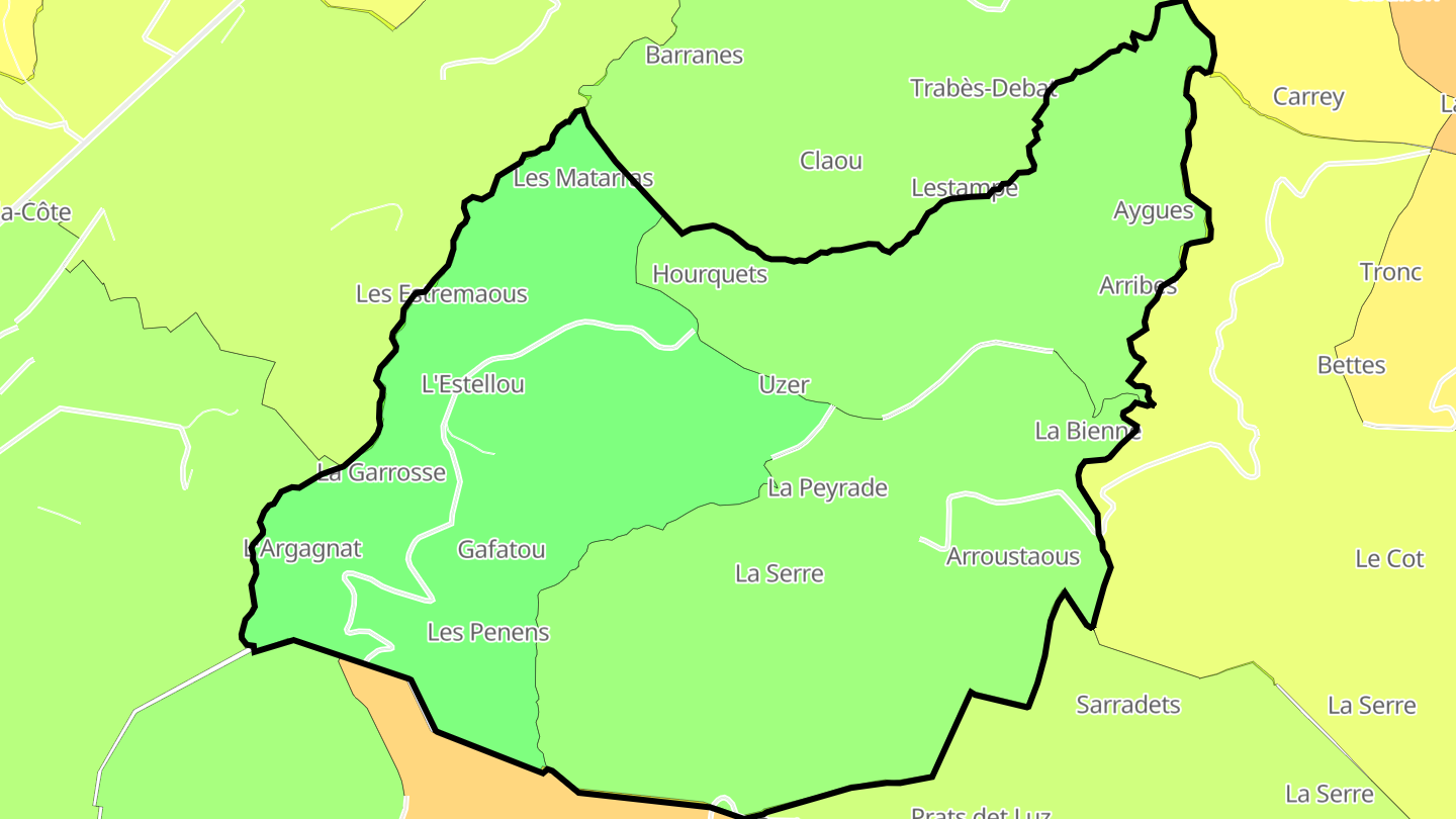 Carte des prix de l'immobilier Uzer
