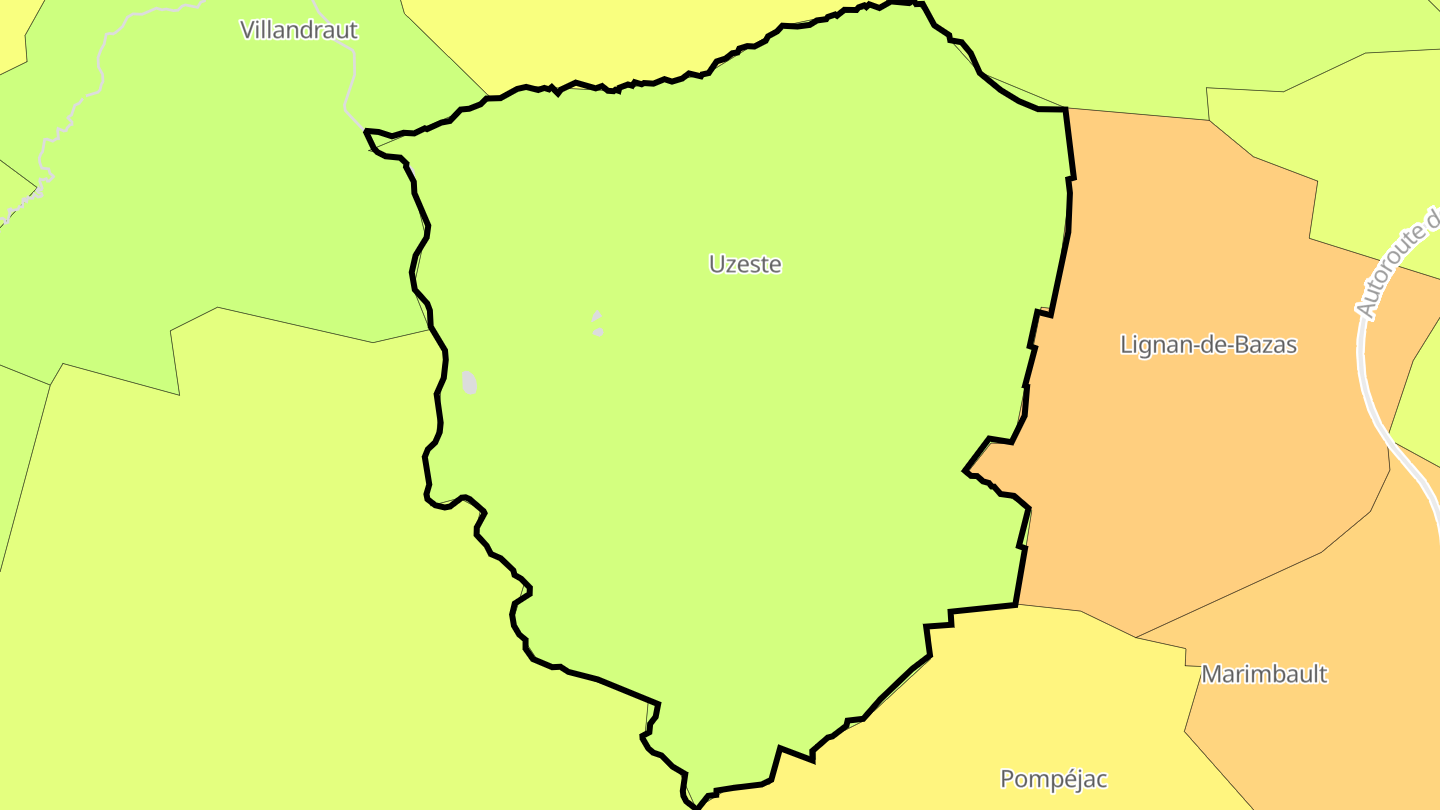 Carte des prix de l'immobilier Uzeste