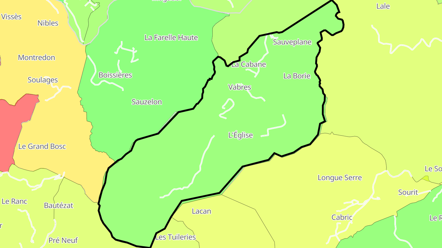 Carte des prix de l'immobilier Vabres