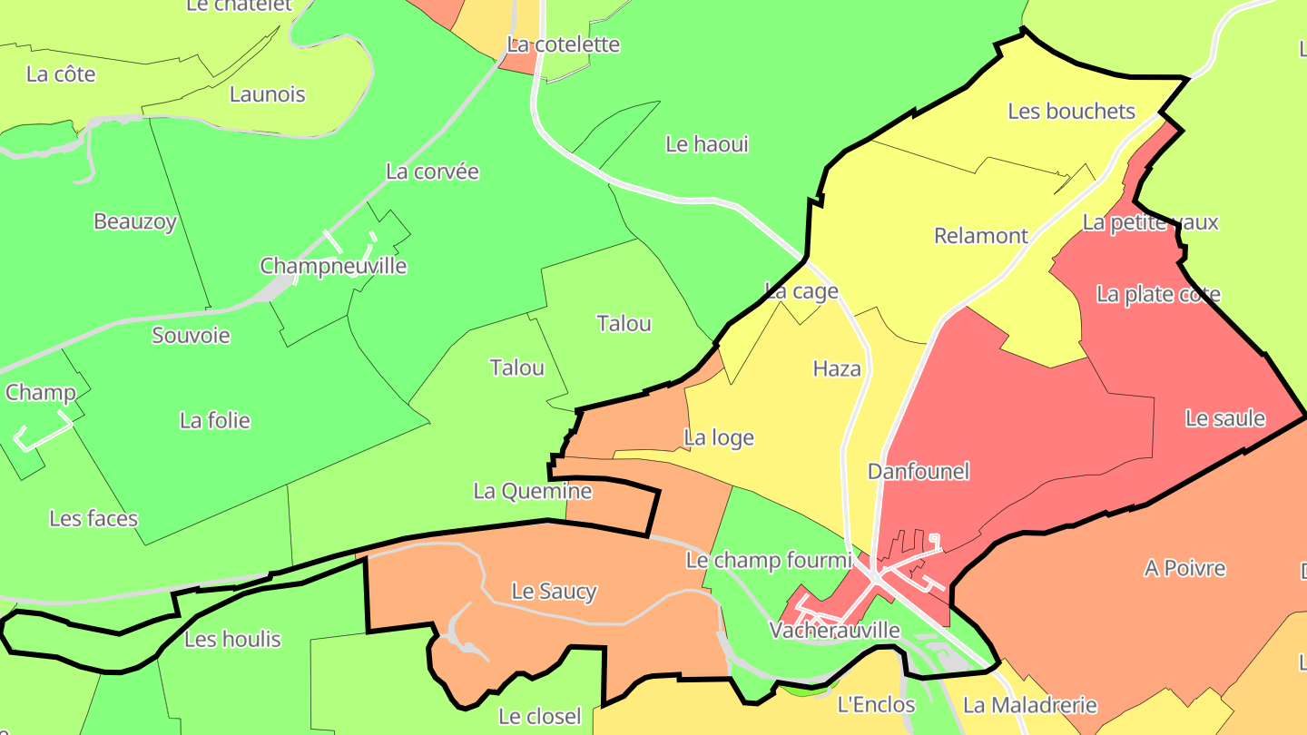 Carte des prix de l'immobilier Vacherauville